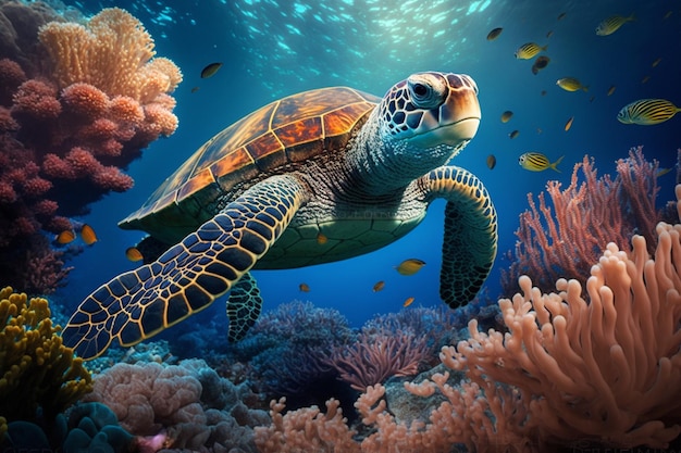 Zeeschildpad onder de zee wallpapers