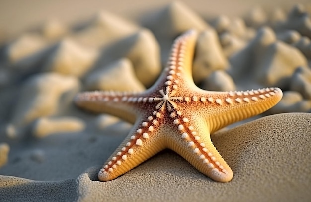 Zeester op het strand in de zee Generatieve AI