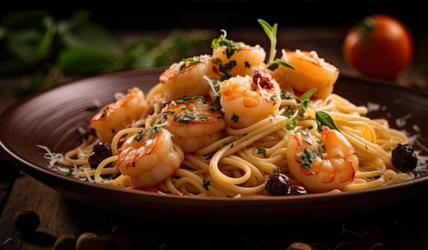 Zeevruchten Pasta Met Knoflook En Olijfolie