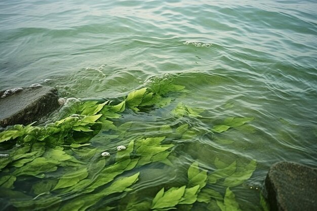 Zeewier in ondiep oceaanwater