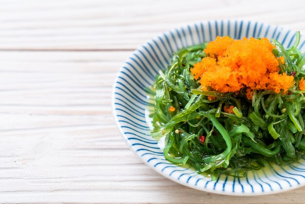 zeewiersalade met garnaleneieren - Japanse stijl