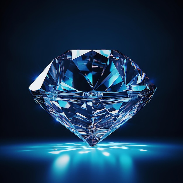 Foto zeldzame diamant met blauwe bliksem