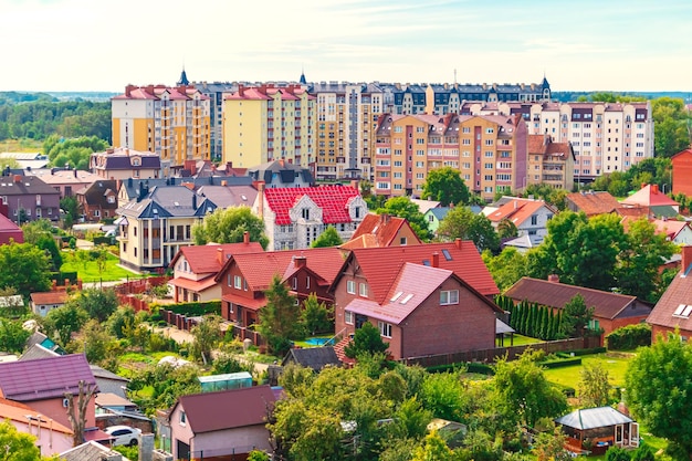 Zelenogradsk kleine stad aan de luchtfoto van de Oostzee