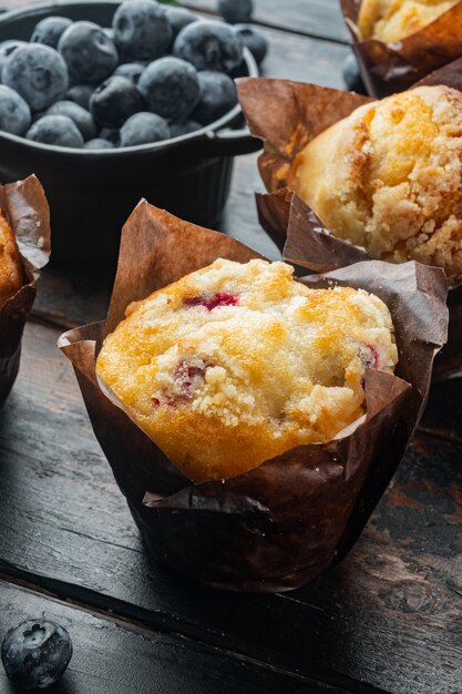 Zelfgemaakte bosbessenmuffins