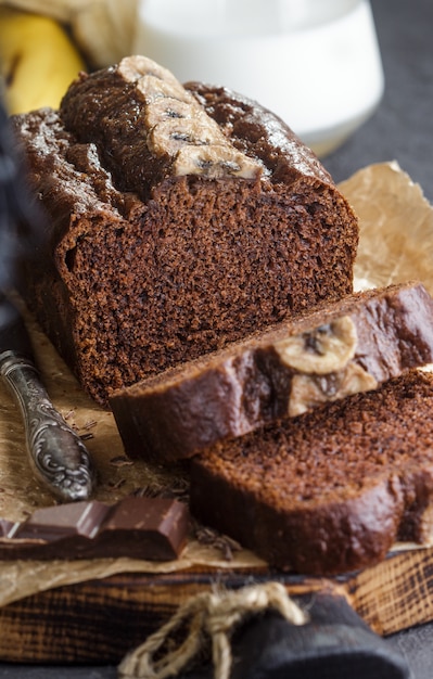 Zelfgemaakte Chocolade Bananencake (Brood)