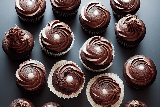 Zelfgemaakte chocoladetaart in ronde vormen met decoratie