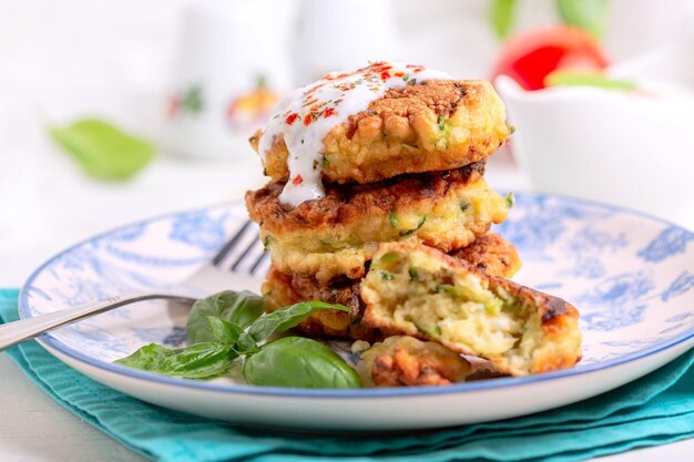 Zelfgemaakte courgette beignets