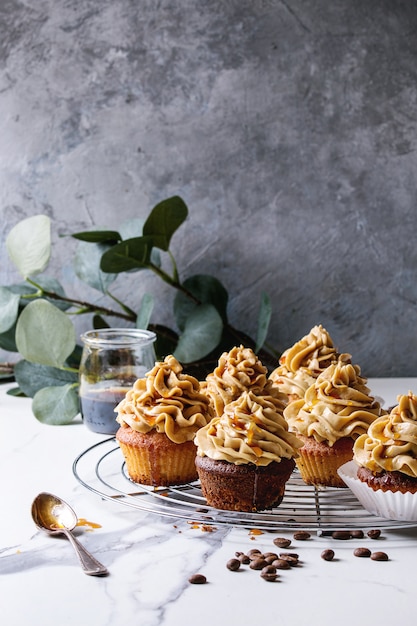 Zelfgemaakte koffie cupcakes