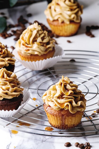 Zelfgemaakte koffie cupcakes