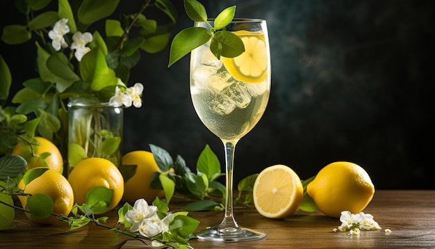 zelfgemaakte limoncello spritz drank van likeur sprankel