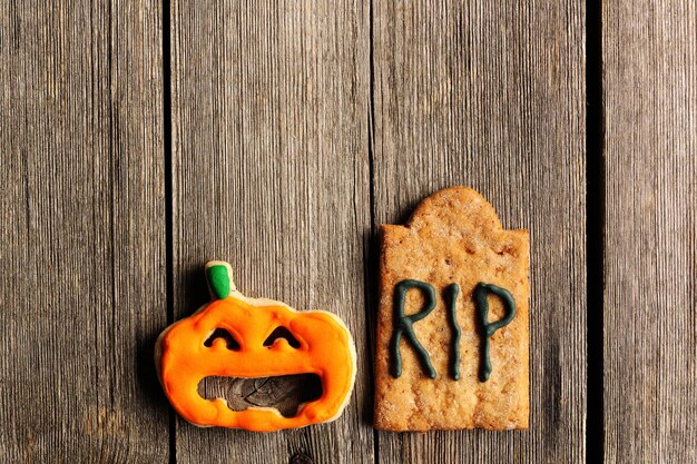 Foto zelfgemaakte peperkoekkoekjes voor halloween