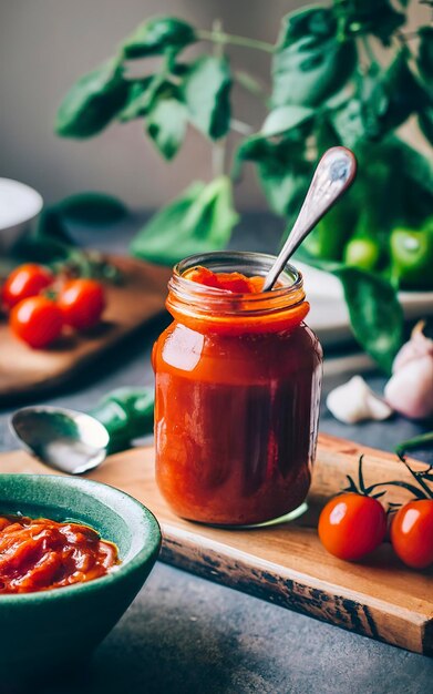 zelfgemaakte tomatensaus uit blik