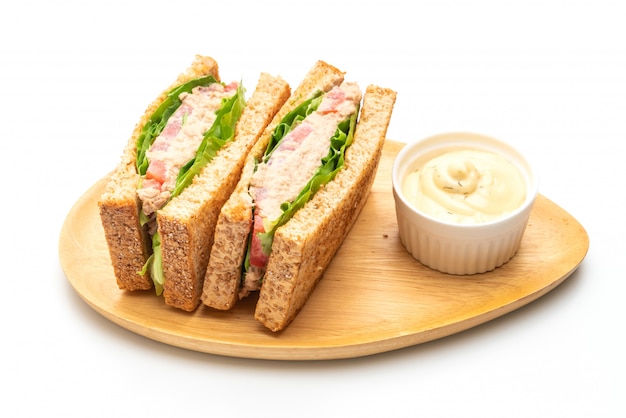 Zelfgemaakte tonijn sandwich