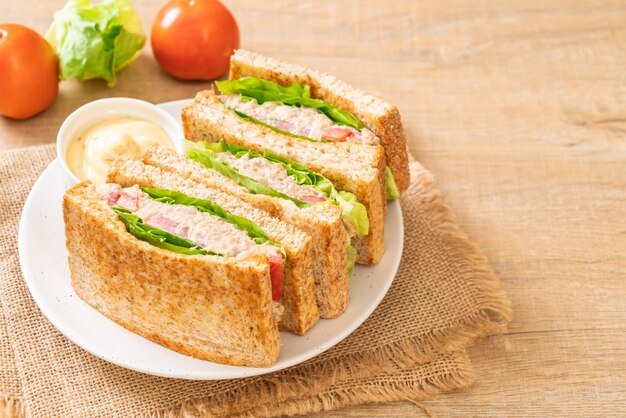 Zelfgemaakte tonijn sandwich