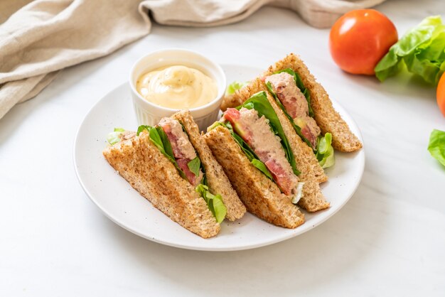 Zelfgemaakte tonijnsandwich