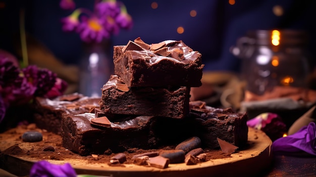 Zelfgemaakte veganistische brownies en zuivelvrij