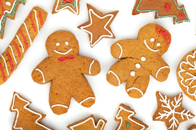 Zelfgemaakte verschillende peperkoek kerstkoekjes