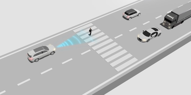 Zelfrijdende stuurautomaat Mobileye Drive EV Automatisch noodremsysteem Noodrem