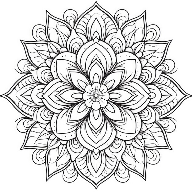 Foto zen doodle intricati disegni di mandala per un profondo rilassamento un'esperienza di colorazione ad alto dettaglio