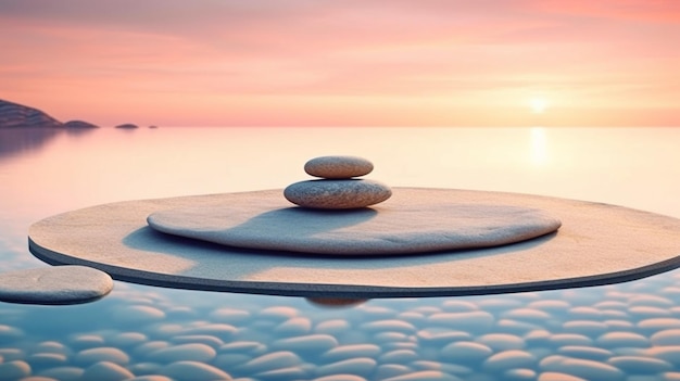 Photo zen environment for meditation generative ai in a tranquil and spiritual atmosphere