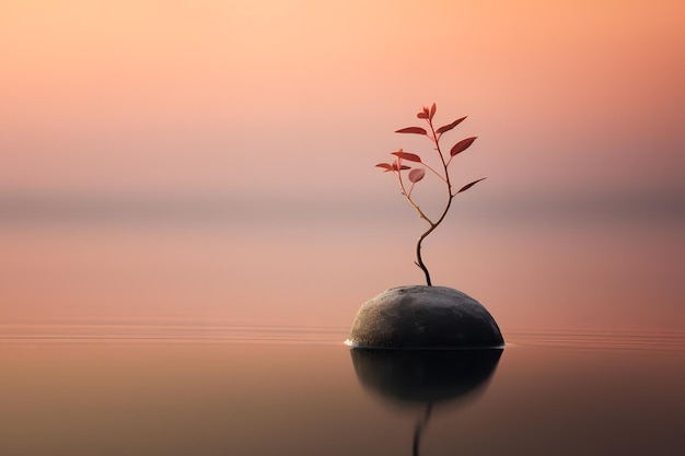 Zen Essence Single Plant in Minimalistic Focus