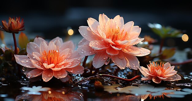 Photo zen_garden_elegance_water_sprinkle_on_flower_an_eleg