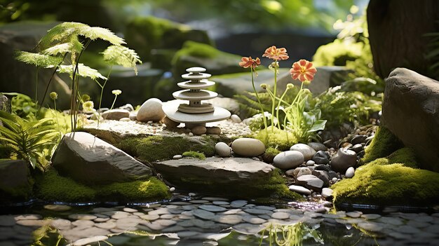 Foto il giardino zen degli elementi