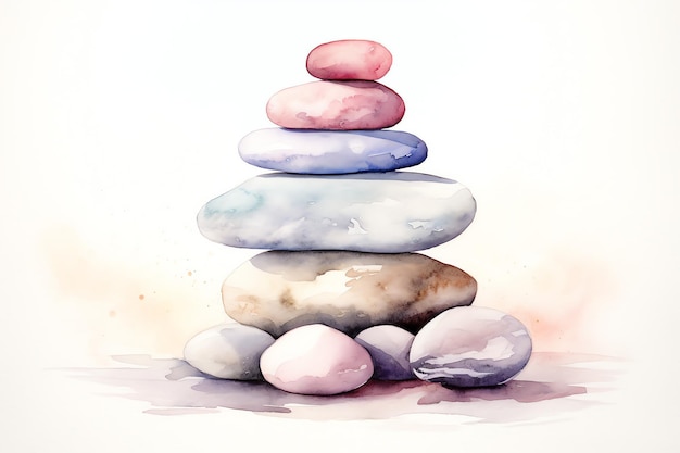 Zen inspired stacked stones self care background