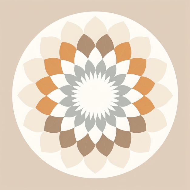 Zen Mandala in Neutral Colors like White Gray and Light Gray
