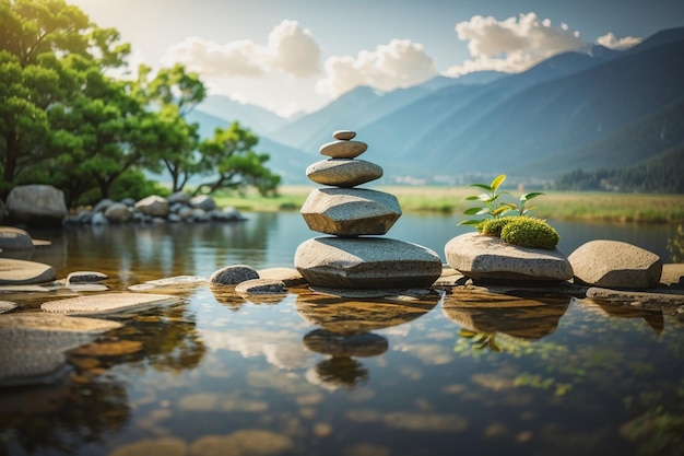 Zen meditation landscape