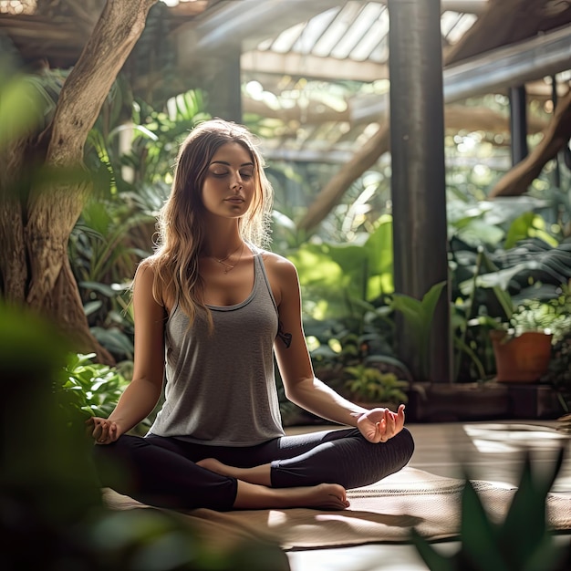 Zen meditation in a tranquil space