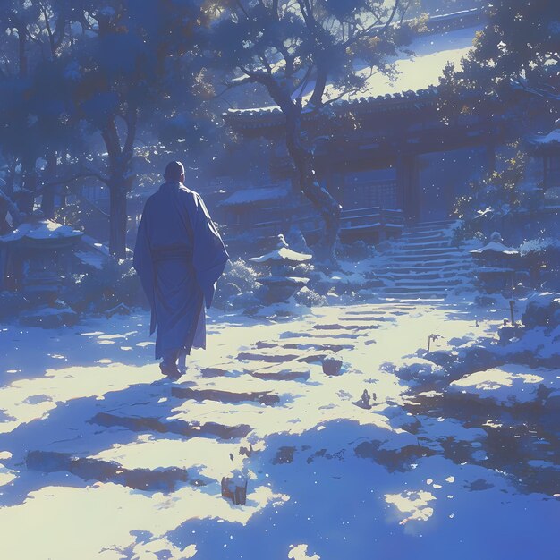 Zen Monks Peaceful Path