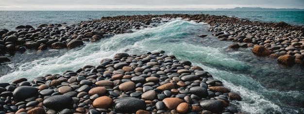 Zen path of stones in widescreen