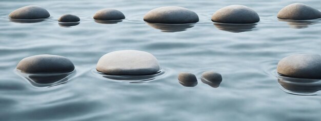 Photo zen path of stones in widescreen