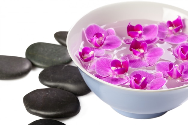 Zen steen en orchidee. spa concept