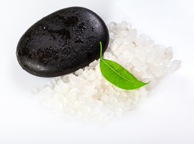 Zen stone and leaf