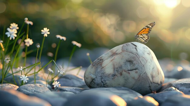 Фото Зенский камень с бабочкой