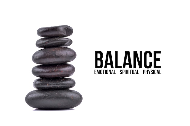 Zen stones balance concept isolated on white