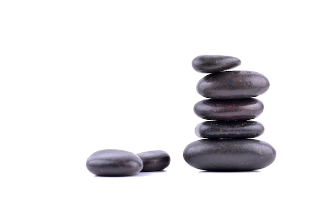 Photo zen stones balance concept isolated on white