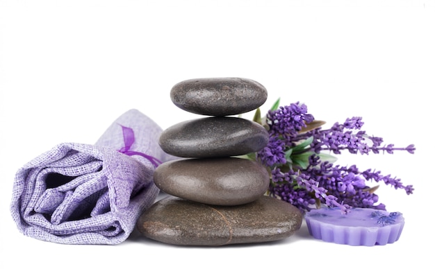 Zen stones and lavender soap