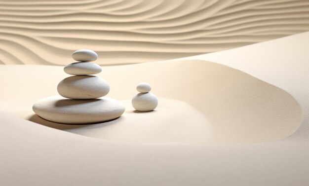 zen zen garden and rocks in the sand