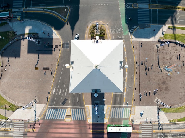 Zenitaal zicht op de obelisk van Buenos Aires