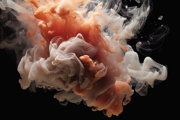 Zero gravity causing smoke to form unique abstract shapes