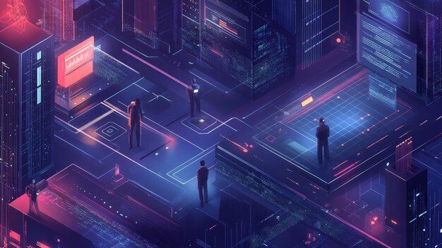 데이터 접근이 안전하도록 보장하는 여러 체크포인트를 가진 검증 계층으로 시각화 된 제로 신뢰 보안 시스템