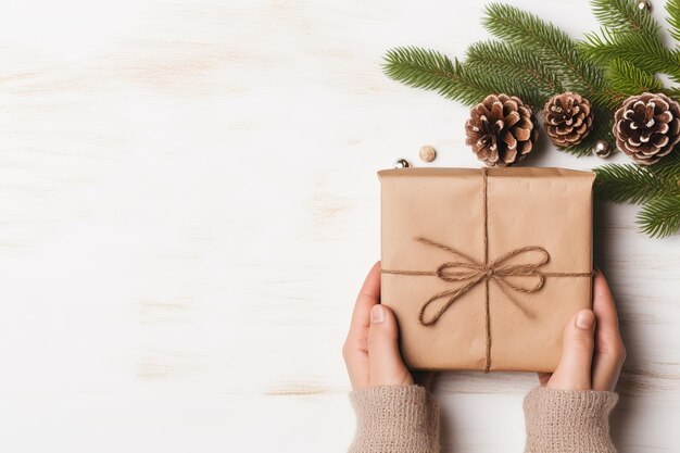 Zero waste Christmas flat lay