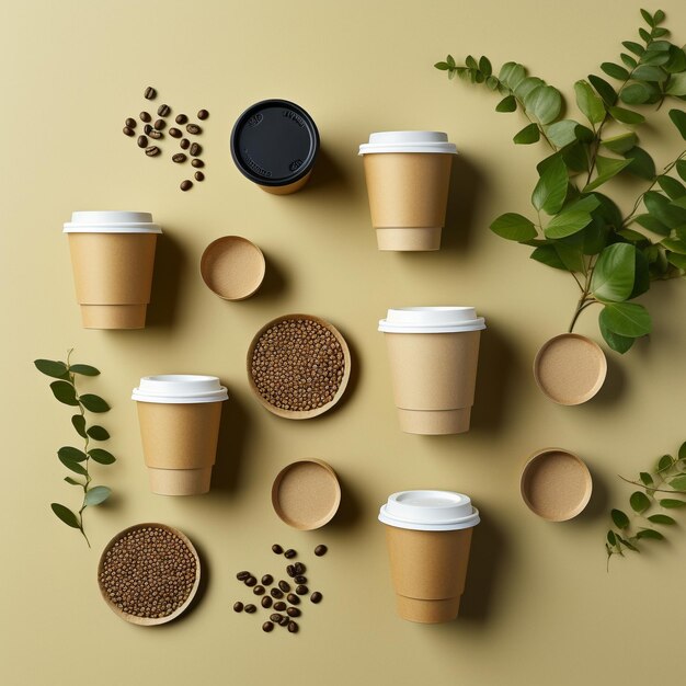 Zero-waste concept herbruikbare koffiekopjes