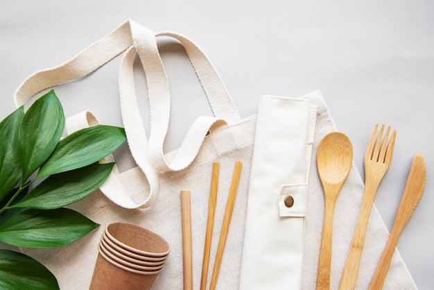 Zero waste concept,  recycled tableware