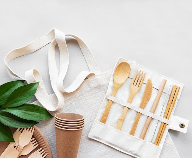 Zero waste concept,  recycled tableware