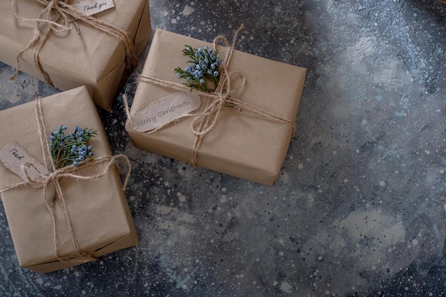 Zero waste geschenkverpakkingen Milieuvriendelijke geschenkverpakking in kraftpapier