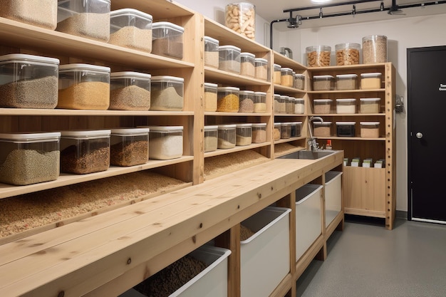 Zero waste grocery store with bulk bins and packagingfree foods